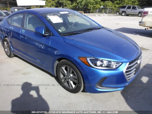 5NPD84LF5JH229876 - 2018 HYUNDAI ELANTRA SEL/VALUE/LIMITED BLUE photo 1