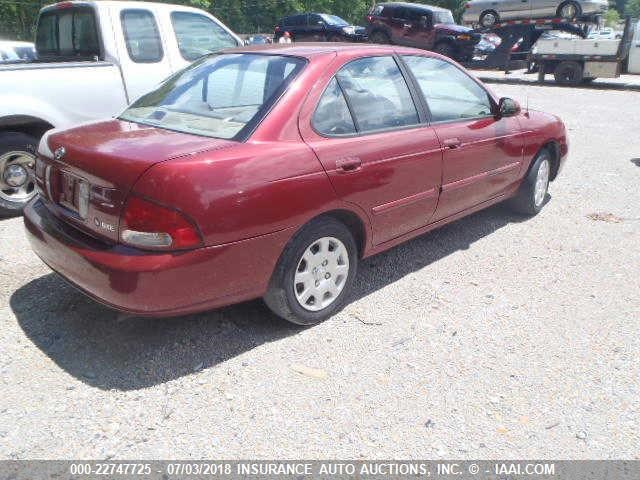 3N1CB51D62L598898 - 2002 NISSAN SENTRA XE/GXE RED photo 4