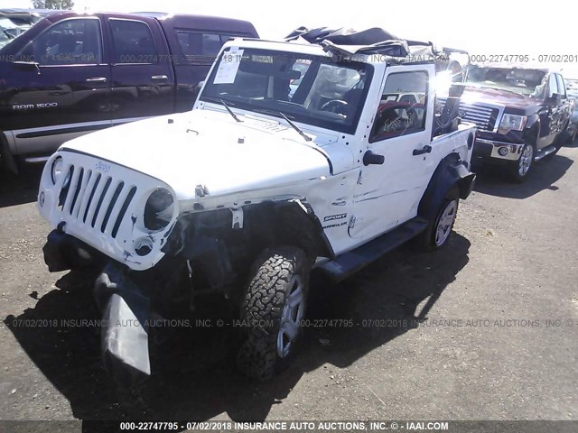 1C4AJWAG9EL249273 - 2014 JEEP WRANGLER SPORT WHITE photo 2