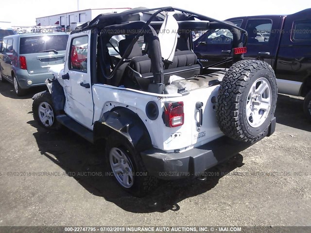 1C4AJWAG9EL249273 - 2014 JEEP WRANGLER SPORT WHITE photo 3