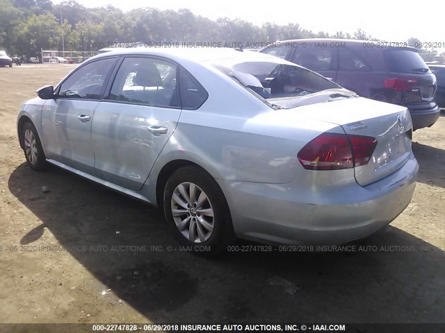 1VWAP7A33CC082369 - 2012 VOLKSWAGEN PASSAT S Light Blue photo 3