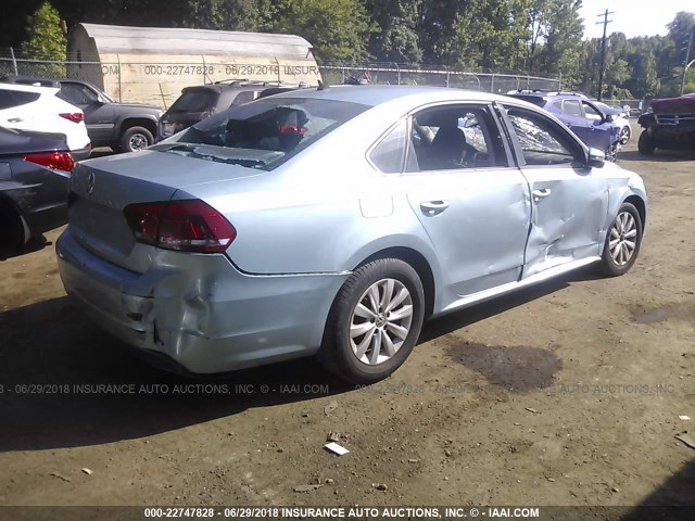 1VWAP7A33CC082369 - 2012 VOLKSWAGEN PASSAT S Light Blue photo 4