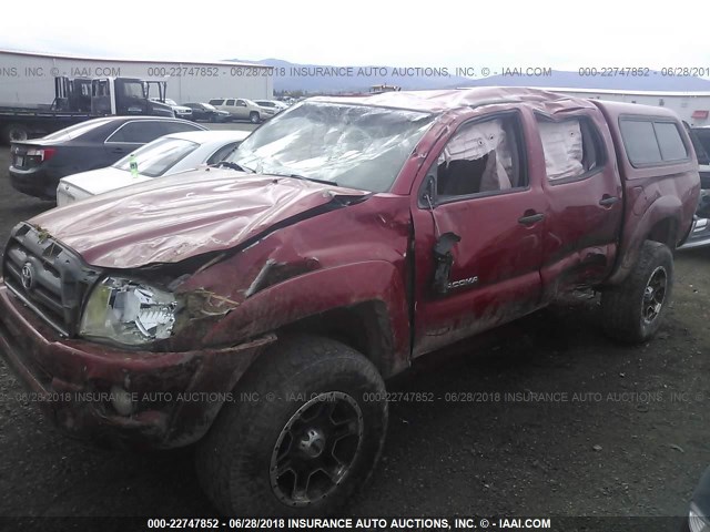 3TMLU4EN8AM042640 - 2010 TOYOTA TACOMA DOUBLE CAB RED photo 2