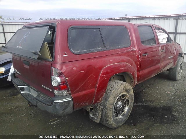 3TMLU4EN8AM042640 - 2010 TOYOTA TACOMA DOUBLE CAB წითელი ფოტო 4