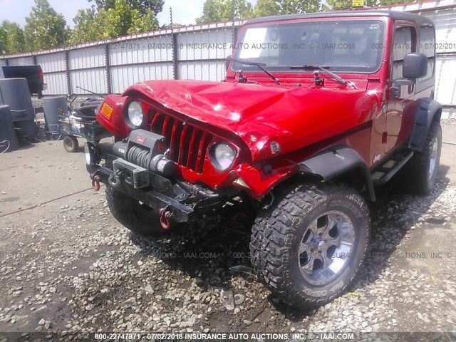 1J4FA49S55P337761 - 2005 JEEP WRANGLER / TJ SPORT RED photo 6