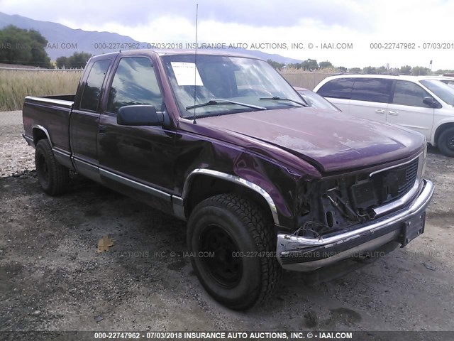 2GTEK19R3V1570206 - 1997 GMC SIERRA K1500 MAROON photo 1