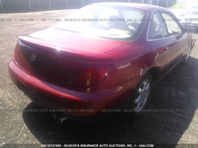 19UYA2240WL011164 - 1998 ACURA 3.0CL RED photo 4