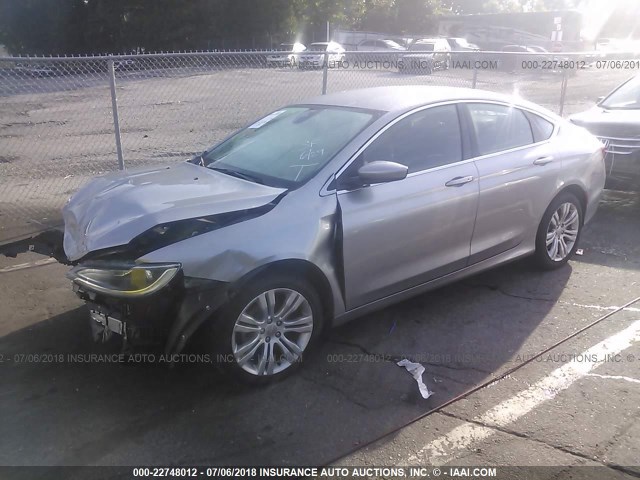 1C3CCCAB1FN689441 - 2015 CHRYSLER 200 LIMITED SILVER photo 2