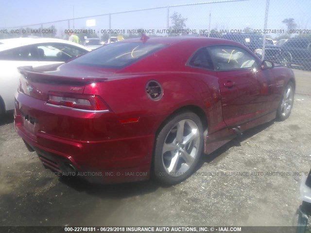 2G1FB1E30E9169342 - 2014 CHEVROLET CAMARO LT RED photo 4