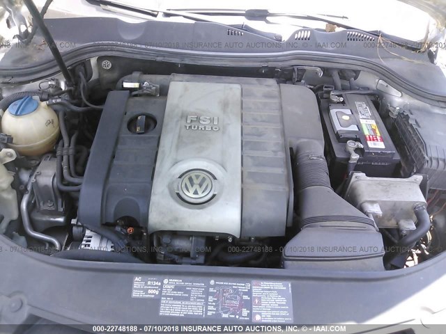 WVWAK73C77E246733 - 2007 VOLKSWAGEN PASSAT 2.0T/WOLFSBURG SILVER photo 10