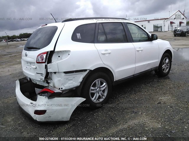 5XYZGDAB3BG014563 - 2011 HYUNDAI SANTA FE GLS WHITE photo 4