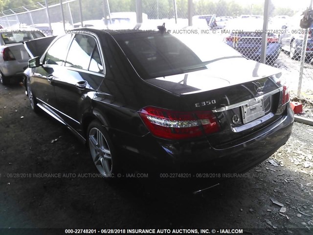 WDDHF8JB6DA665622 - 2013 MERCEDES-BENZ E 350 4MATIC BLACK photo 3