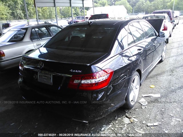 WDDHF8JB6DA665622 - 2013 MERCEDES-BENZ E 350 4MATIC BLACK photo 4