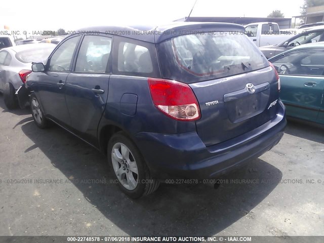 2T1KR32E03C016668 - 2003 TOYOTA COROLLA MATRIX XR BLUE photo 3