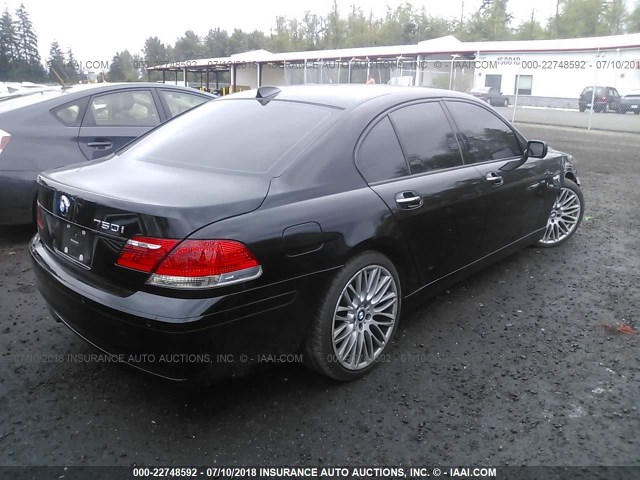 WBAHL83598DT11461 - 2008 BMW 750 I BLACK photo 4