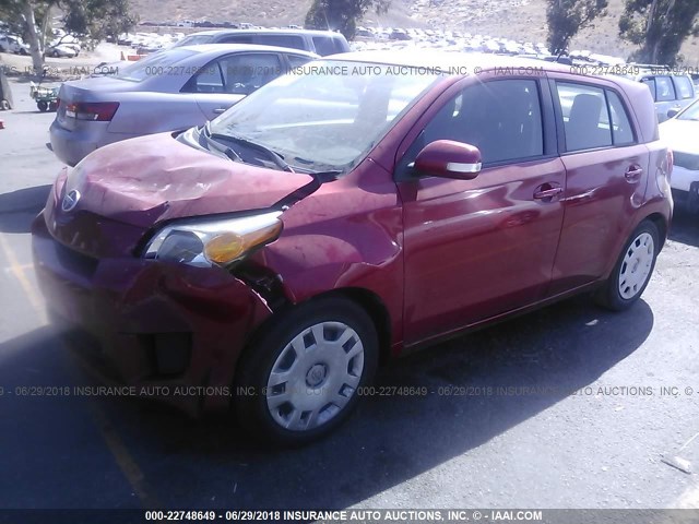 JTKKU4B40C1022124 - 2012 TOYOTA SCION XD RED photo 2