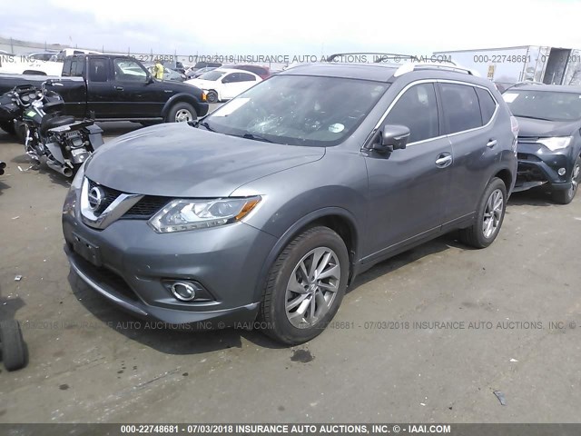 5N1AT2MV8FC805132 - 2015 NISSAN ROGUE S/SL/SV GRAY photo 2