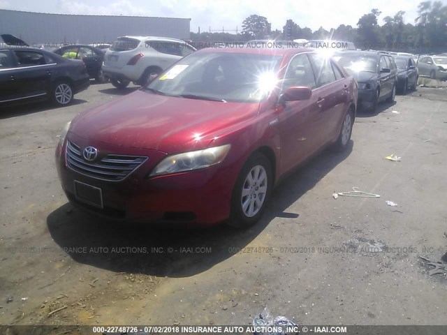 JTNBB46K073037928 - 2007 TOYOTA CAMRY NEW GENERAT HYBRID RED photo 2