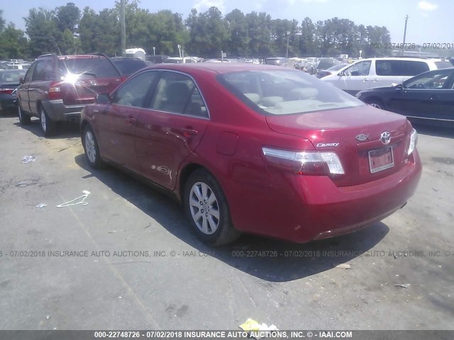 JTNBB46K073037928 - 2007 TOYOTA CAMRY NEW GENERAT HYBRID RED photo 3