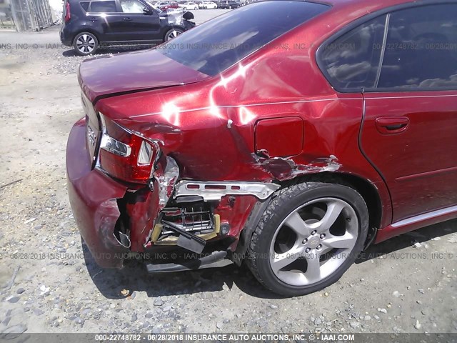 4S3BL676064202111 - 2006 SUBARU LEGACY GT LIMITED RED photo 6