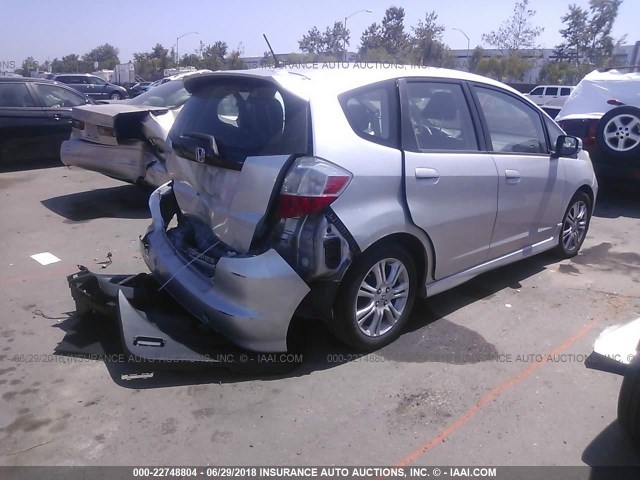 JHMGE8H55BC001367 - 2011 HONDA FIT SPORT SILVER photo 4