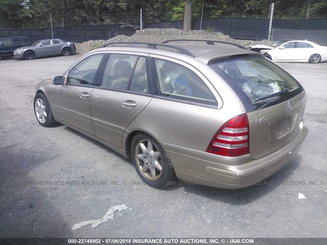 WDBRH81J84F512354 - 2004 MERCEDES-BENZ C 240 SPORTWAGON 4MATIC TAN photo 3