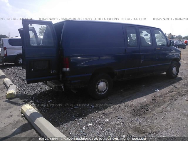 1FTRE14231HA59623 - 2001 FORD ECONOLINE E150 VAN Dark Blue photo 4