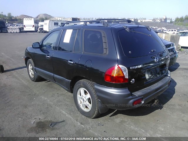 KM8SC73DX3U366676 - 2003 HYUNDAI SANTA FE GLS/LX BLACK photo 3