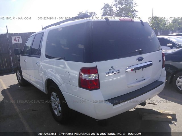 1FMJK1G54AEA87844 - 2010 FORD EXPEDITION EL XLT WHITE photo 3