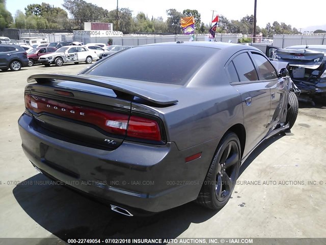 2C3CDXCT2EH308231 - 2014 DODGE CHARGER R/T GRAY photo 4