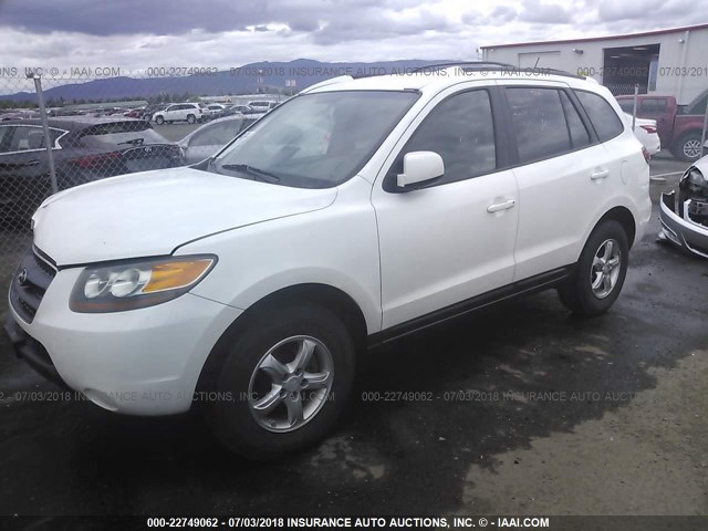 5NMSG73D97H068612 - 2007 HYUNDAI SANTA FE GLS WHITE photo 2