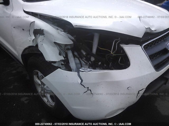 5NMSG73D97H068612 - 2007 HYUNDAI SANTA FE GLS WHITE photo 6