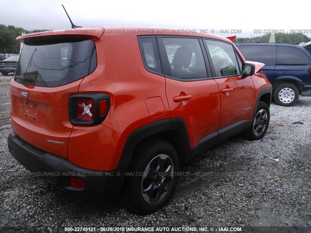 ZACCJBAT6GPD31264 - 2016 JEEP RENEGADE SPORT ORANGE photo 4