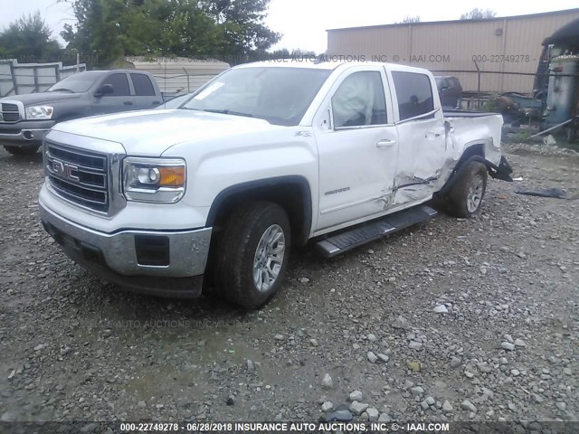 3GTU2UEC9FG231179 - 2015 GMC SIERRA K1500 SLE WHITE photo 2