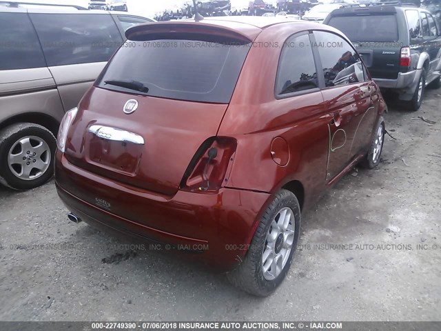 3C3CFFAR6DT526299 - 2013 FIAT 500 POP ORANGE photo 4