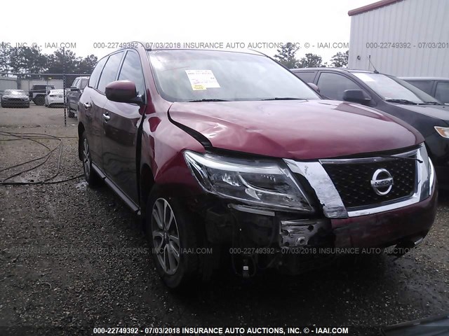 5N1AR2MN1DC654534 - 2013 NISSAN PATHFINDER S/SV/SL/PLATINUM 红色 照片 1