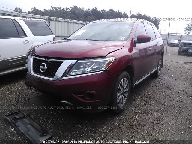 5N1AR2MN1DC654534 - 2013 NISSAN PATHFINDER S/SV/SL/PLATINUM 红色 照片 2