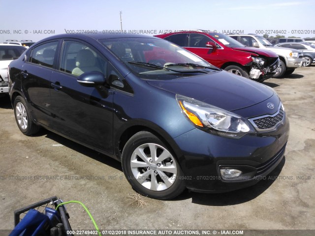 KNADN4A34C6056654 - 2012 KIA RIO EX/SX Dark Blue photo 1