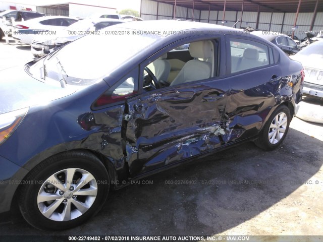 KNADN4A34C6056654 - 2012 KIA RIO EX/SX Dark Blue photo 6