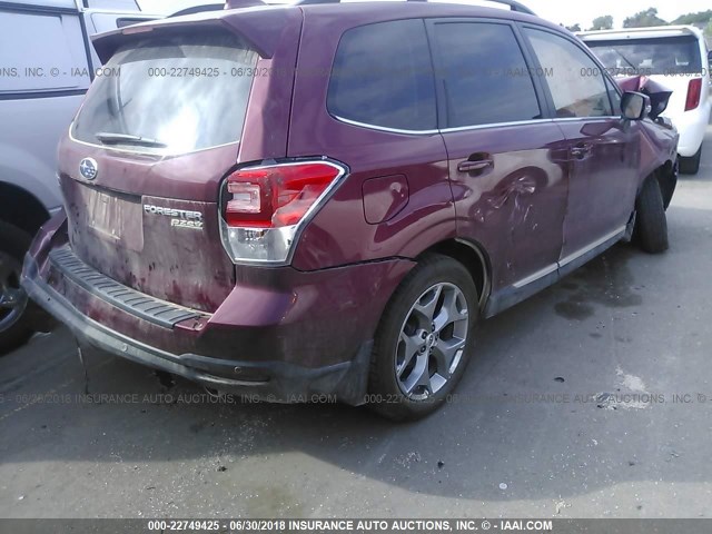 JF2SJAWC5HH430442 - 2017 SUBARU FORESTER 2.5I TOURING RED photo 4