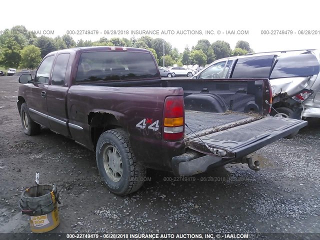 1GTEK19T7XE516212 - 1999 GMC NEW SIERRA K1500 MAROON photo 3