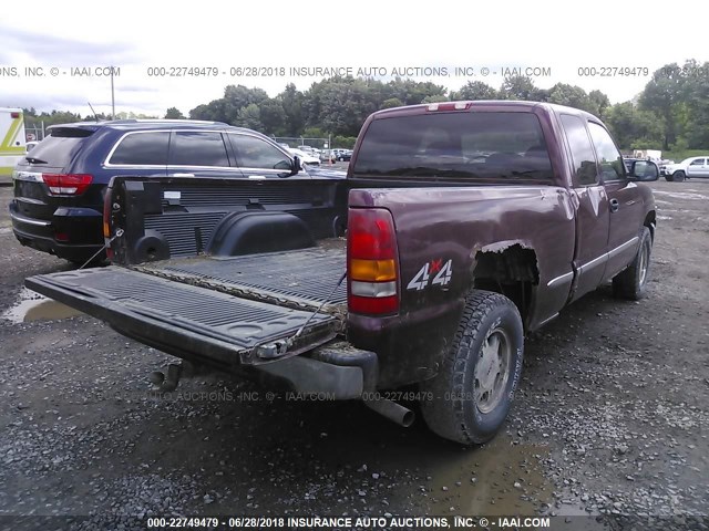 1GTEK19T7XE516212 - 1999 GMC NEW SIERRA K1500 MAROON photo 4