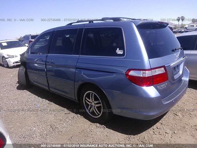 5FNRL38817B020652 - 2007 HONDA ODYSSEY TOURING BLUE photo 3