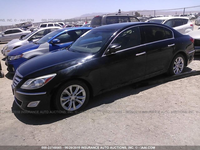 KMHGC4DD2CU176888 - 2012 HYUNDAI GENESIS 3.8L BLACK photo 2