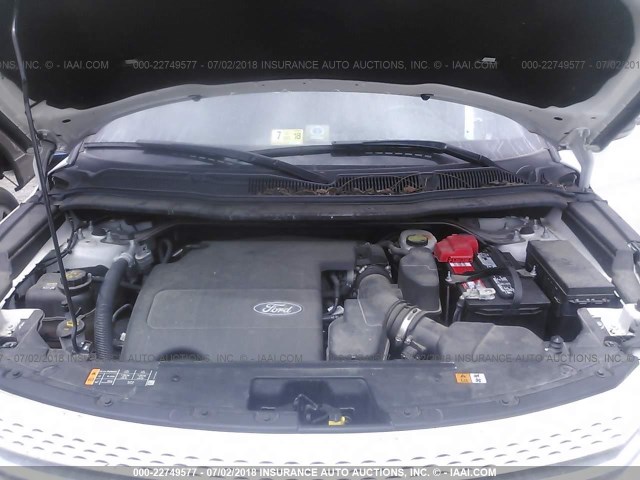 1FM5K8F89DGA53557 - 2013 FORD EXPLORER LIMITED 白色 照片 10