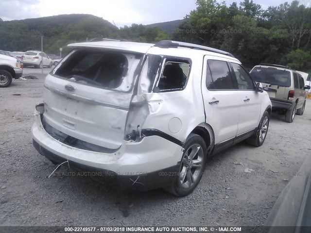 1FM5K8F89DGA53557 - 2013 FORD EXPLORER LIMITED WHITE photo 4