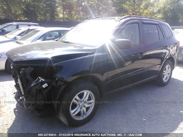 5XYZGDAB9BG042786 - 2011 HYUNDAI SANTA FE GLS BLACK photo 2