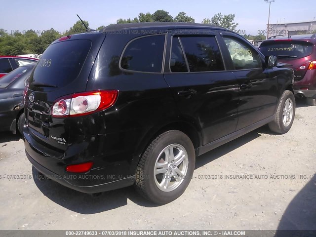 5XYZGDAB9BG042786 - 2011 HYUNDAI SANTA FE GLS BLACK photo 4