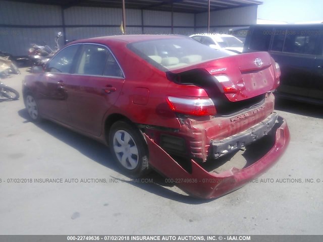 4T1BE46K47U023869 - 2007 TOYOTA CAMRY NEW GENERATION CE/LE/XLE/SE RED photo 3