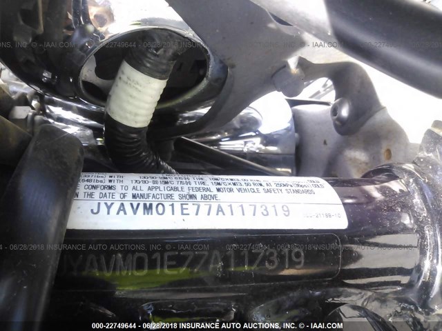 JYAVM01E77A117319 - 2007 YAMAHA XVS650 BLACK photo 10